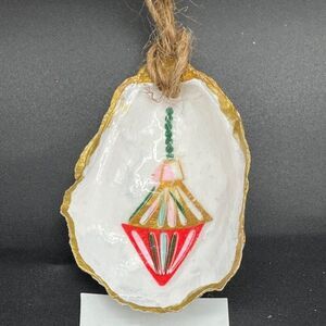 Decoupage Oyster Shell Ornament Decoupage Trinket Dish CHRISTMAS ORNAMENT